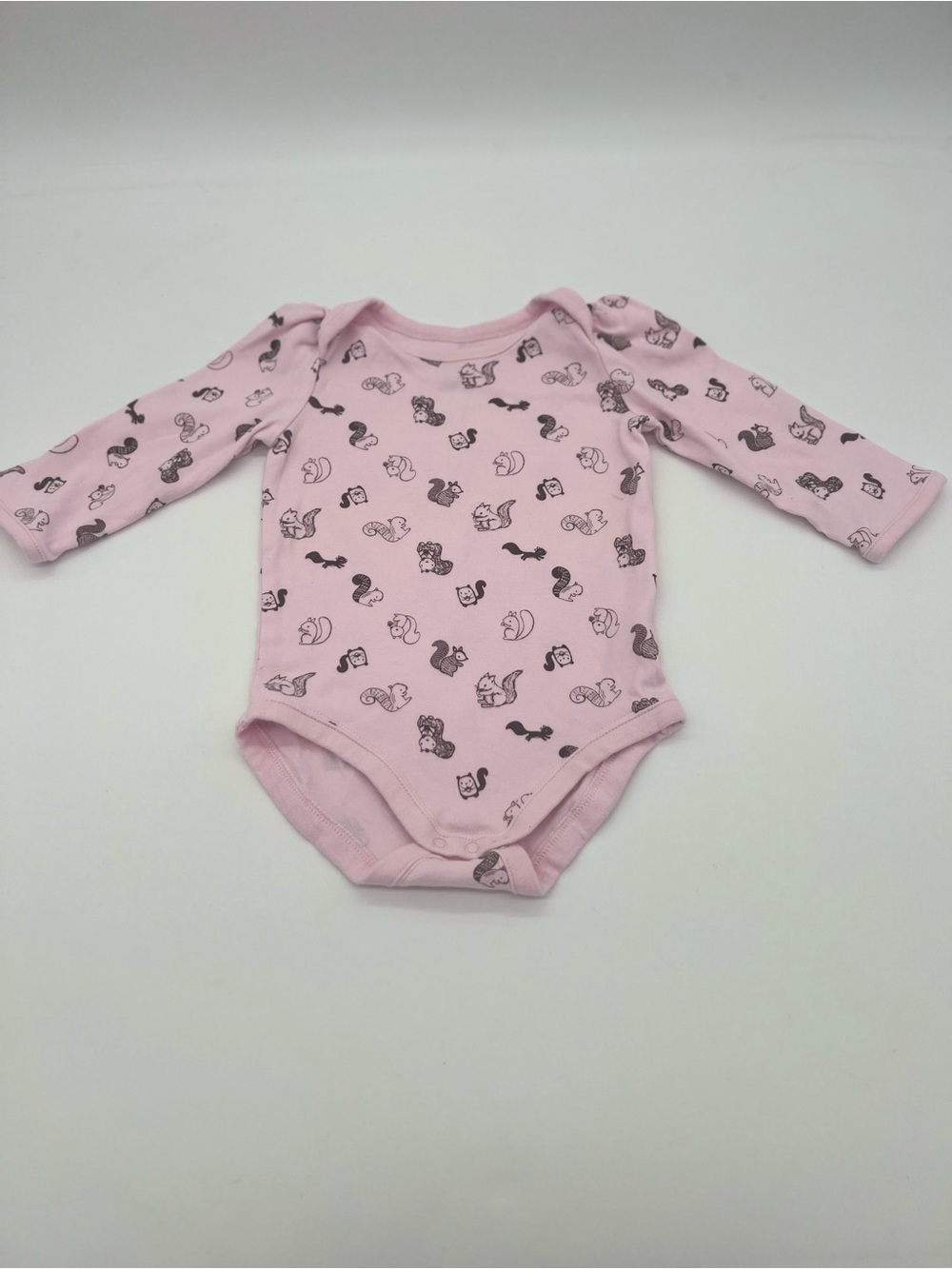 Gymboree Baby Girl Pink Squirrel One Piece Bodysuit 12-18M 100% Cotton